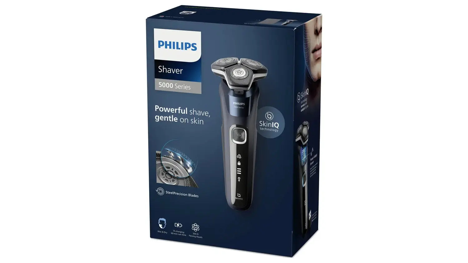 B-Ware Philips Rotationsrasierer Elektrorasierer S5885/10 Display Schwarz Blau Waschbar - 8720689008570