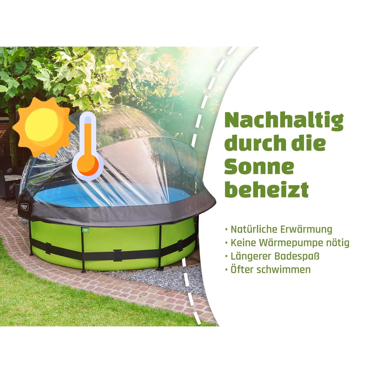 B-Ware Exit Poolabdeckung überdachung Poolhaube Eco Rund Transparent ø244cm Universell - 8720791615727
