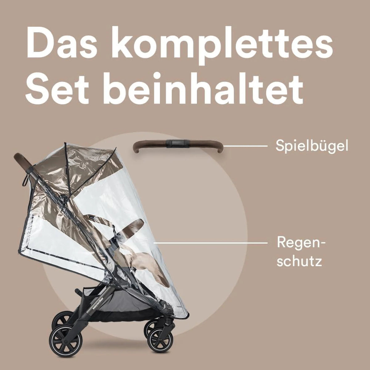 Buggy Kinderwagen Easywalker Jackey NXT Mocha Brown Regenverdeck Sonnenverdeck - 8721098672697