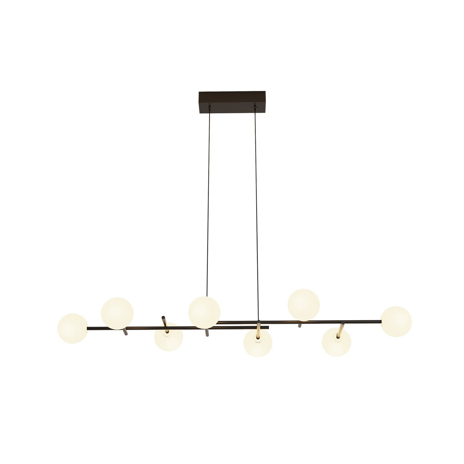 Mantra Iluminación Hängeleuchte Cellar Eisen Schwarz Glas Weiß 8 Flammig Lampe B-Ware - 8435153276316