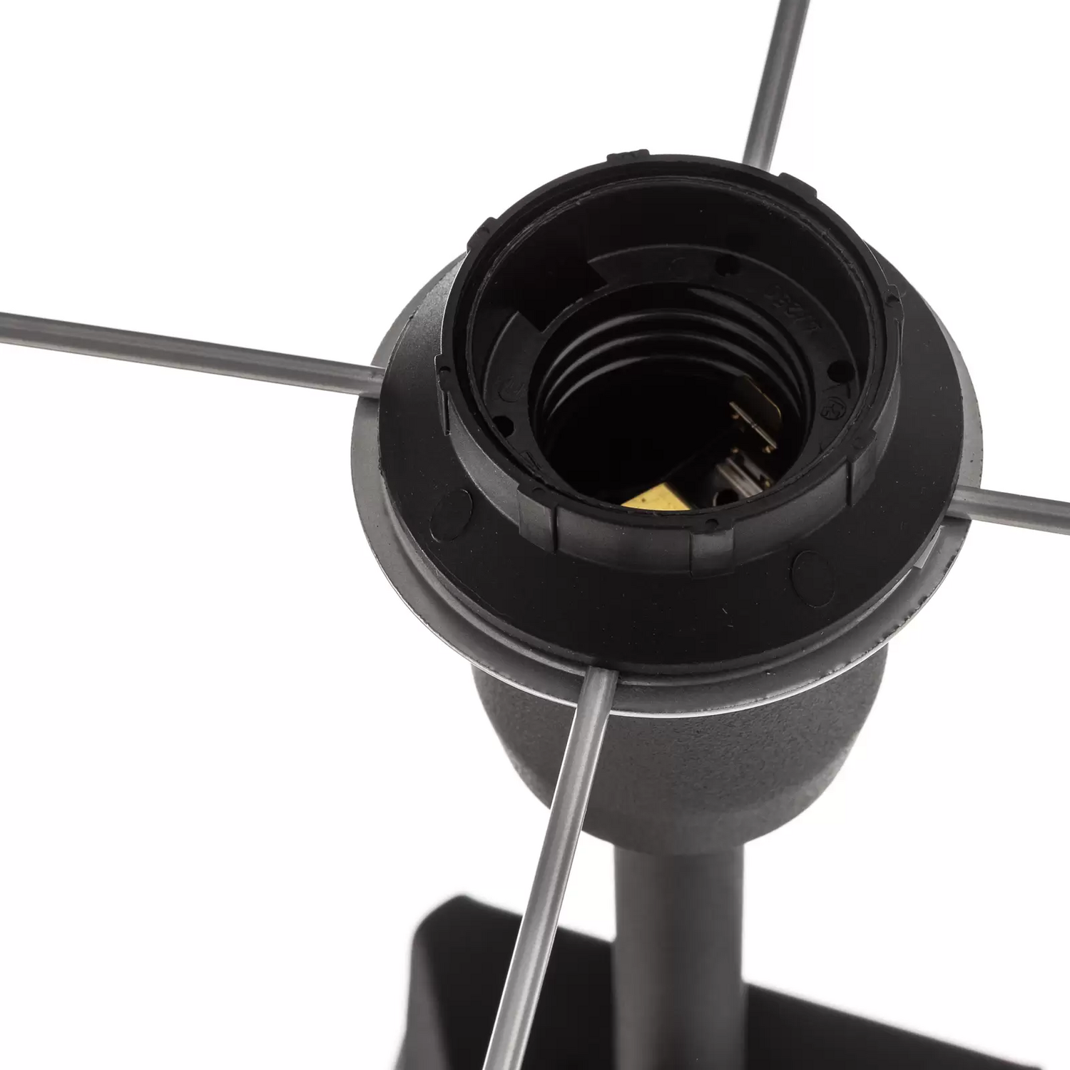 Stehleuchte Tago, Dreibein Schirm Schwarz/Silber Stehlampe Lampe Leselampe E27 B-Ware