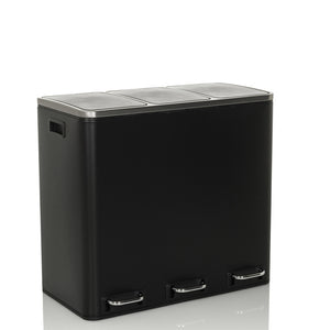 Hjh Office Abfallsammler Mülltrennsystem Clean Ix Eimer 54 L 3x18 L Stahl Schwarz B-Ware