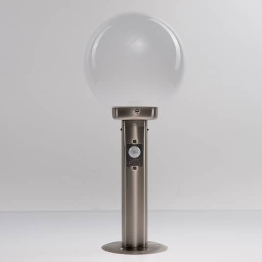 Lampe sur pied Lindby Vedran de qualité B, éclairage extérieur, lampe d'extérieur avec détecteur de mouvement