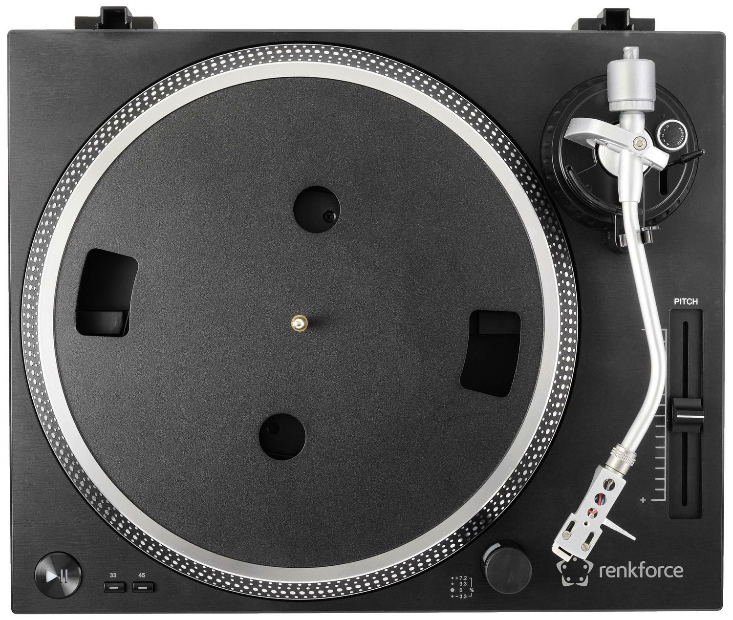 B-Ware Renkforce Usb Plattenspieler Riemenantrieb Plattenspieler Retro Design Schwarz