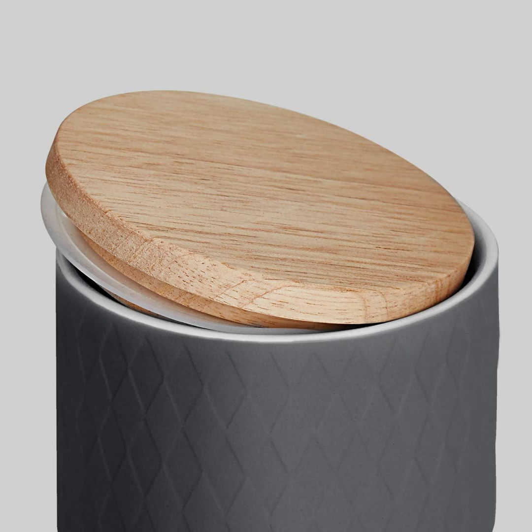 SPRINGLANE Keramik Vorratsdosen 2-tlg. Set mit Holzdeckel Grau Vorratsglas Küche