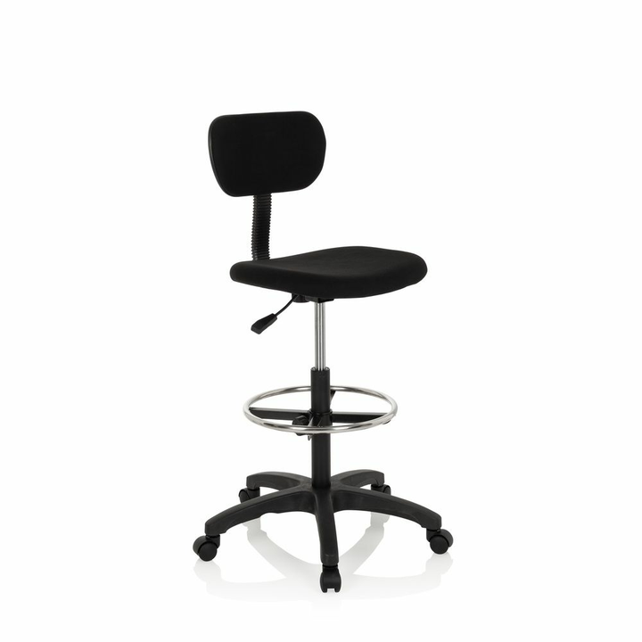 hjh OFFICE Arbeitsstuhl Counterstuhl TOP WORK 05 Arbeitshocker schwarz Stoff