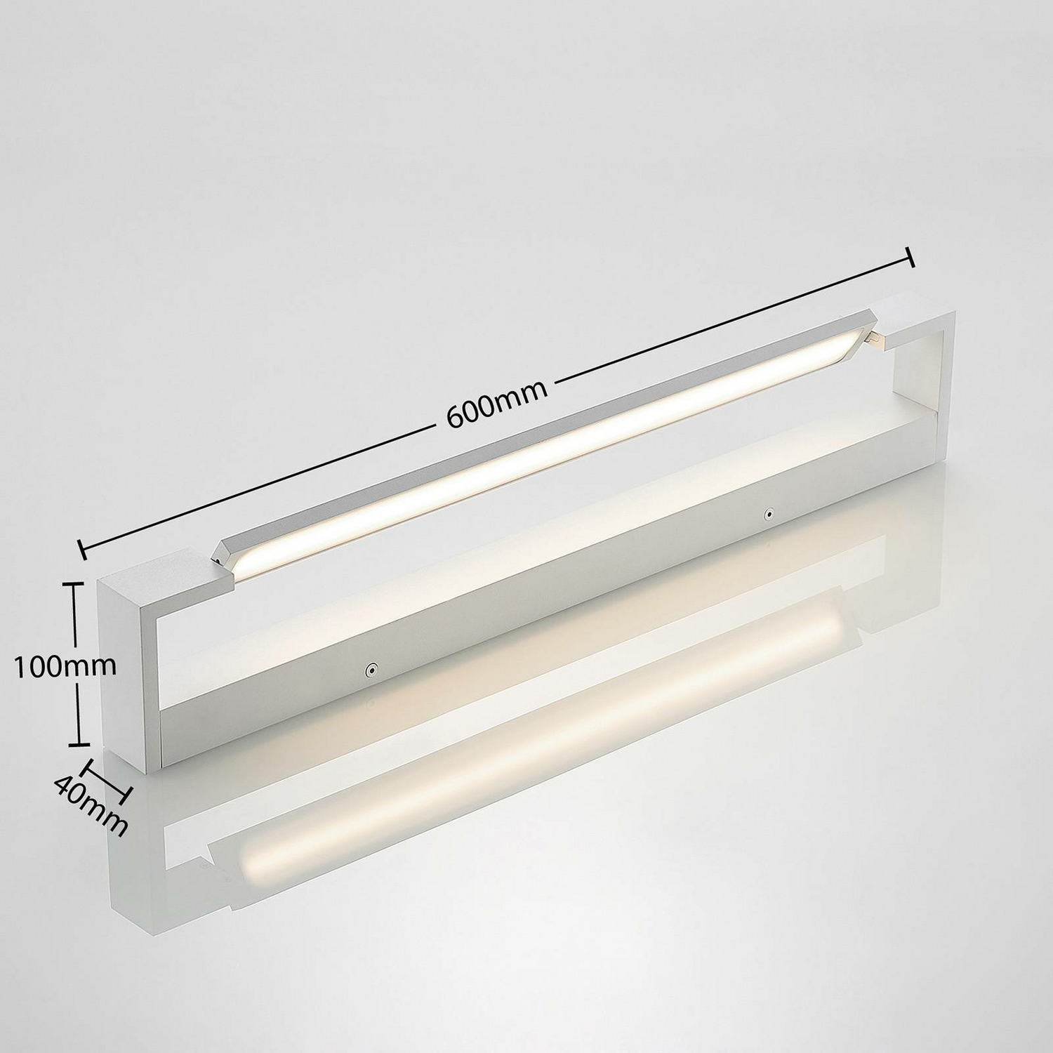 Applique murale LED Arcchio Jora de catégorie B, 18 watts, 60 cm, aluminium, blanc, 849