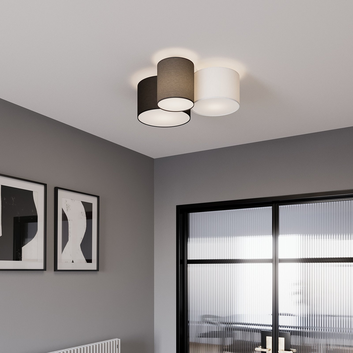 B-Ware Lindby Laurenz Deckenlampe Deckenlicht Lampe Leuchte 3 Flammig E27 Grau Braun938