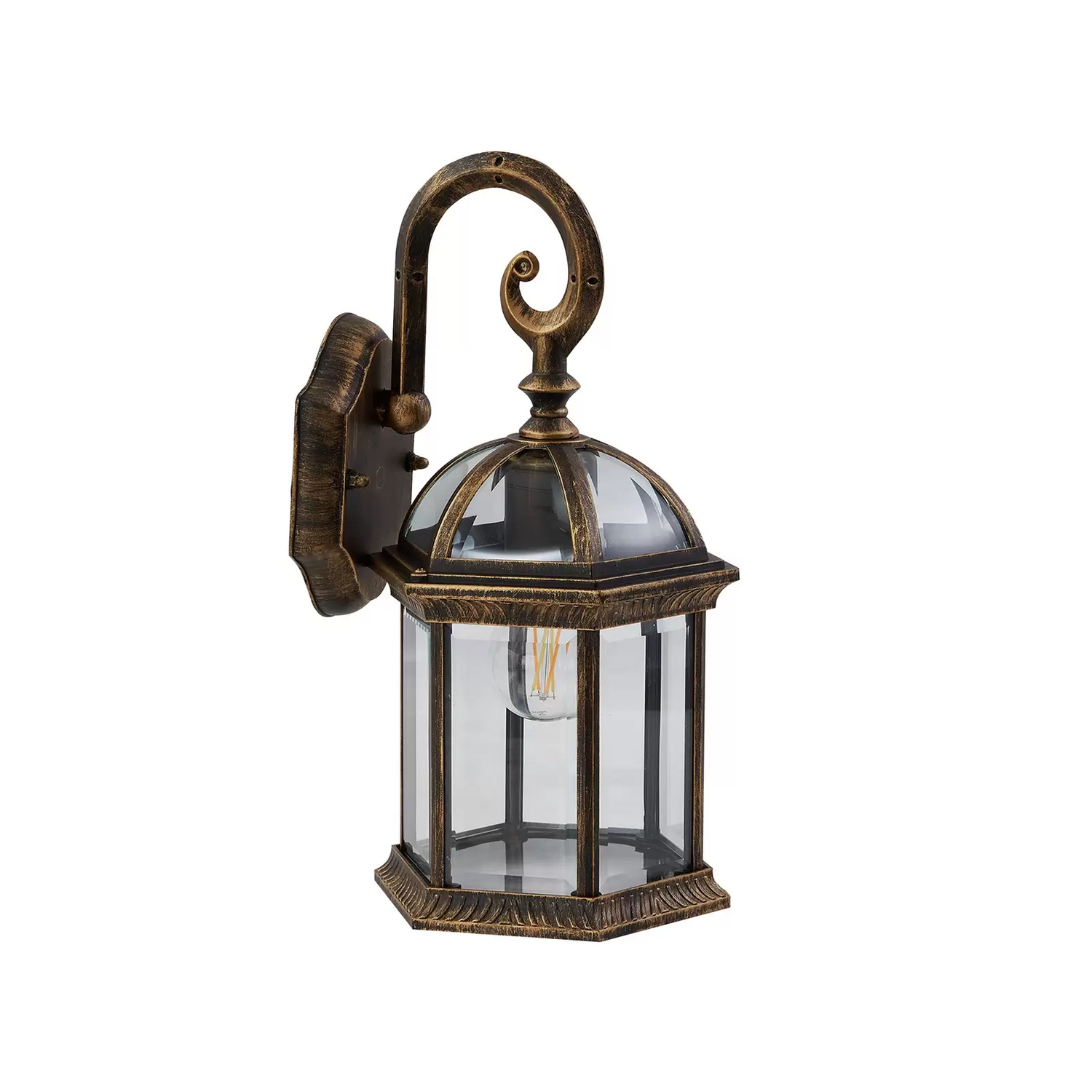 B-Ware Lindby Außenwandleuchte Adelisa Gold Antik Alu Höhe 39cm Wandlampe Lampe Leuchte
