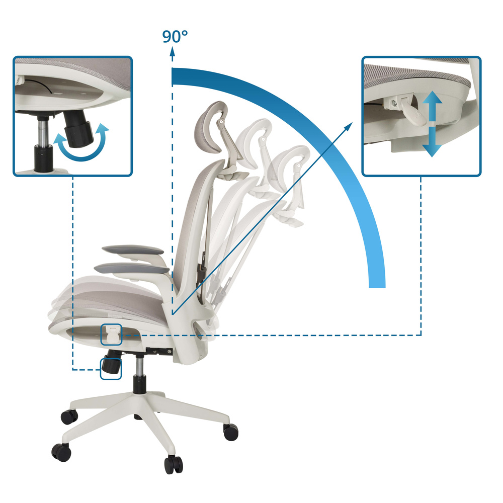 Hjh Office Bürostuhl Drehstuhl Stuhl Netzstoff Grau Arceo M Siehe Text/Foto B-Ware - 4064323038740