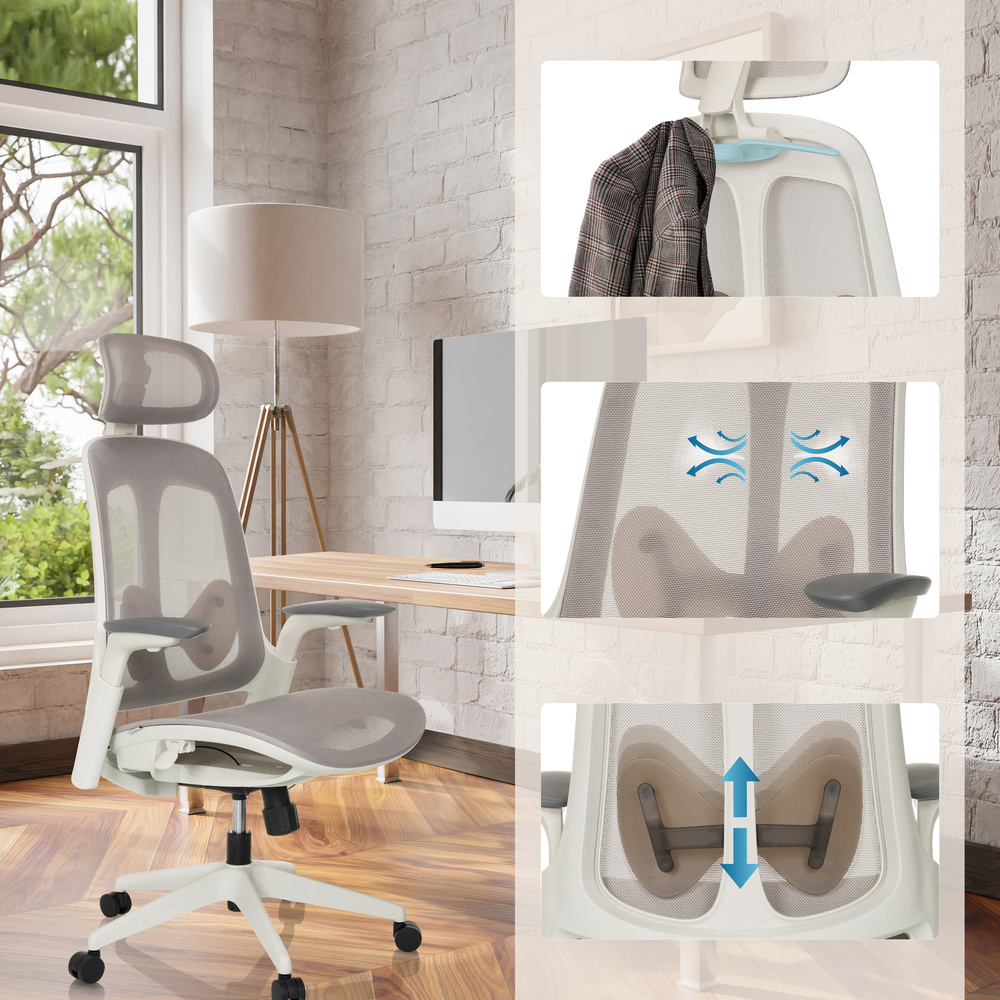 Hjh Office Bürostuhl Drehstuhl Stuhl Netzstoff Grau Arceo M Siehe Text/Foto B-Ware - 4064323038740