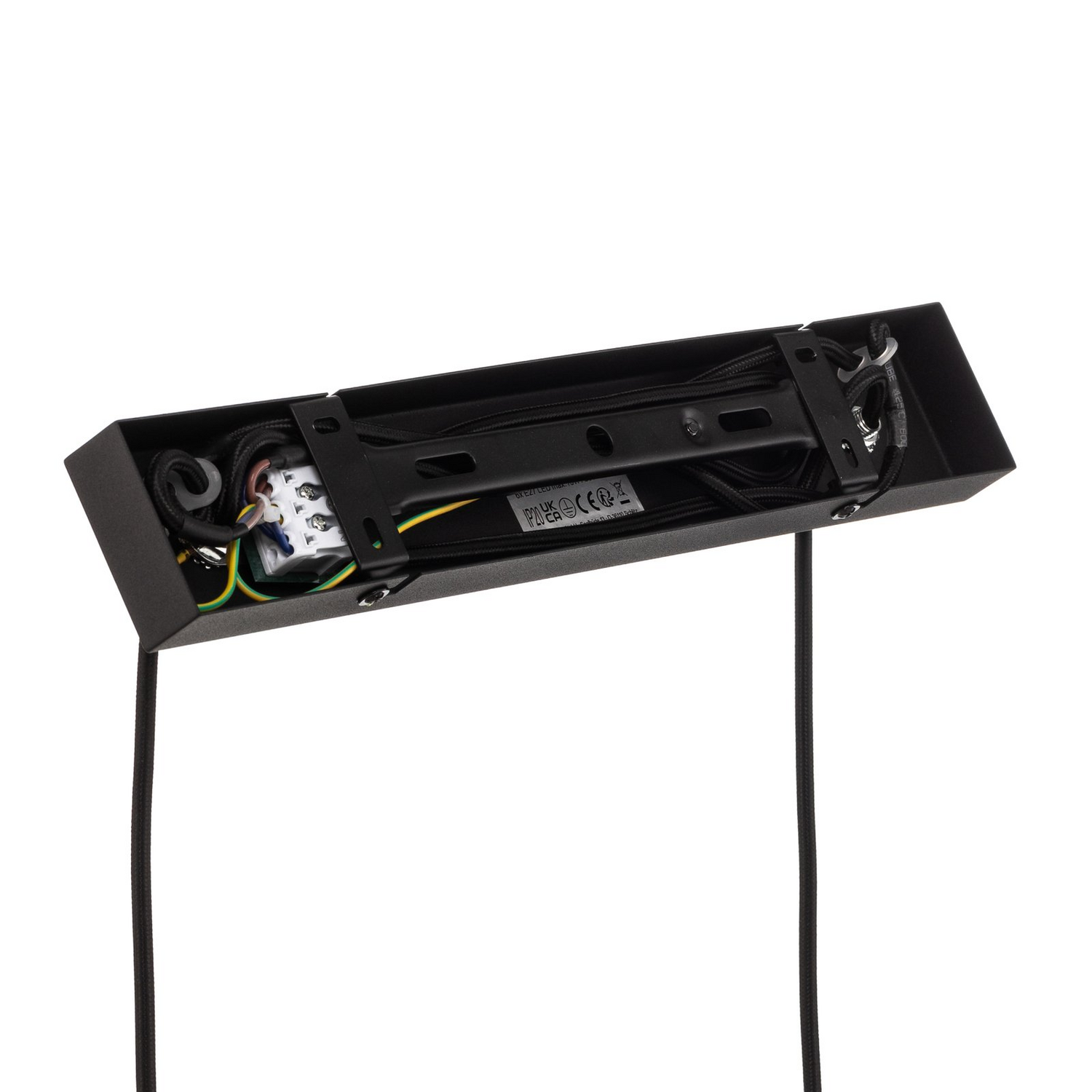 Lindby Hängeleuchte Anito Schwarz/Gold Metall 100cm E27 Deckenleuchte Lampe S39 B-Ware - 4251911765052