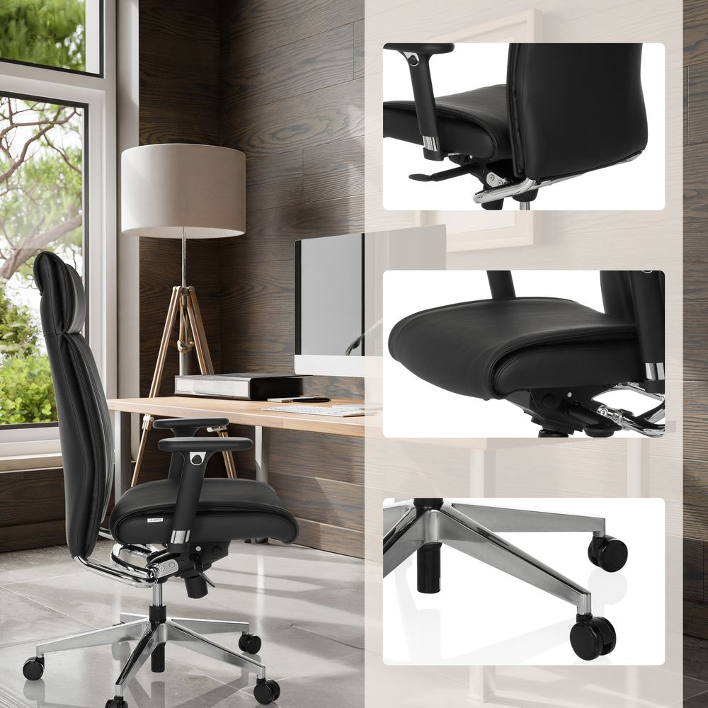 Hjh Office Curyo Profi Chefsessel Bürostuhl Drehstuhl Schwarz Ergonomisch B-Ware - 883009