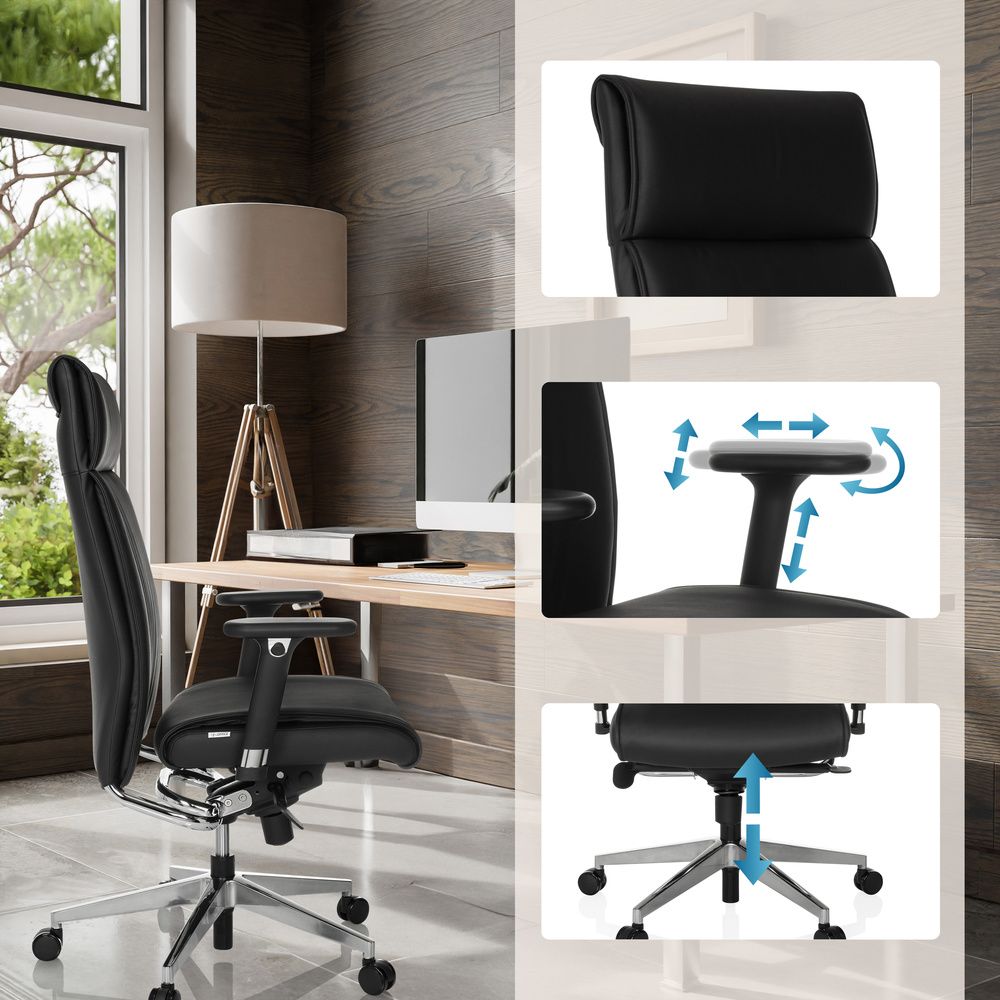hjh OFFICE CURYO Profi Chefsessel Bürostuhl Drehstuhl schwarz ergonomisch - 883009
