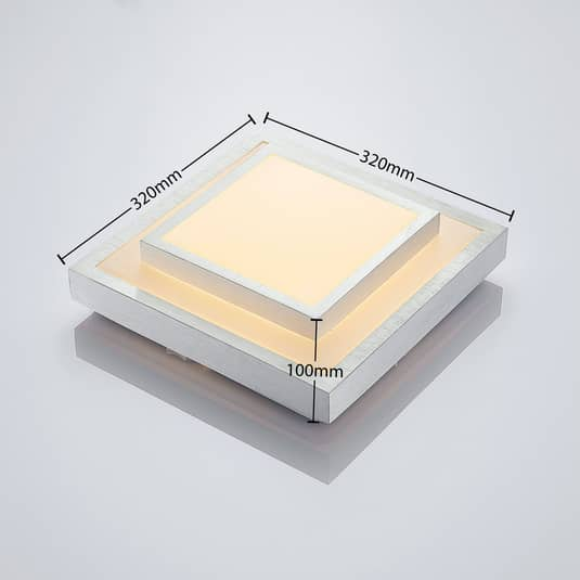 B-Ware Lindby Mirco Led Alu Deckenlampe Deckenlampe Lampe Leuchte Led 18 W Eckig, 32 Cm