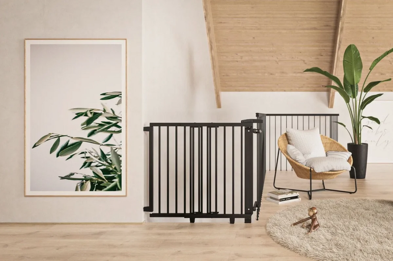 B-Ware Geuther By Reer Treppenschutzgitter Treppengeländer 93   135 Cm Holz Schwarz126