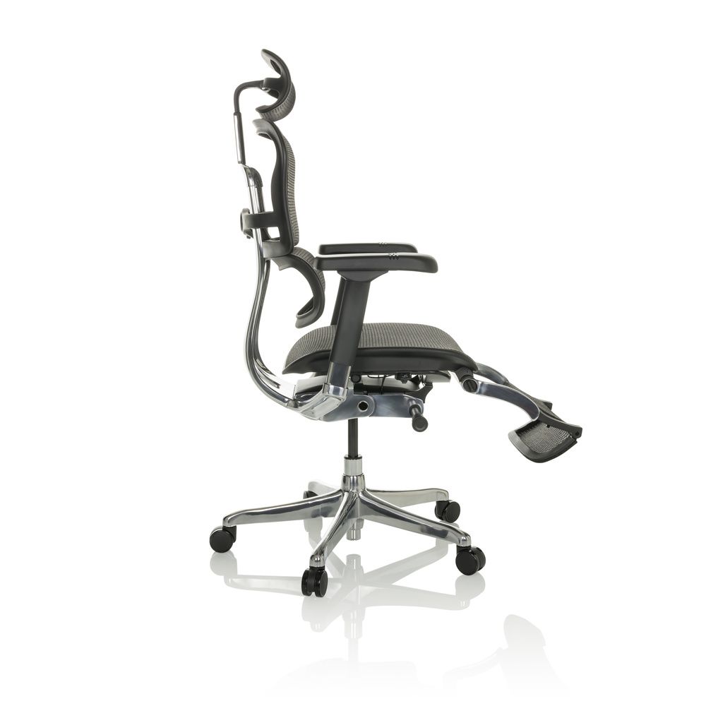 hjh OFFICE Bürostuhl Chefsessel ERGOHUMAN PLUS LEGPRO I schwarz mit Beinablage - 4064323035770