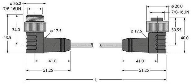 Turck U99-17166 Sensor-/Aktor-Steckverbinder konfektioniert Verbindungsleitung