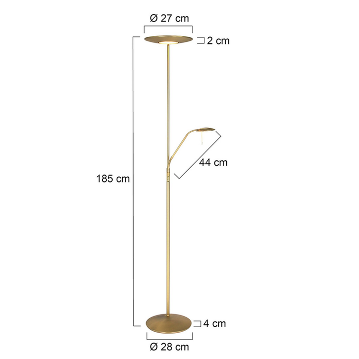 Steinhauer Zodiac LED-Deckenfluter mit LED-Leselicht Stehleuchte Stehlampe Licht