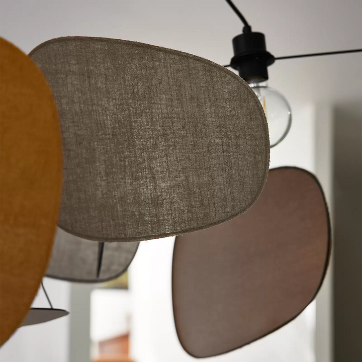 MARKET SET Screen 70's Hängelampe Hängeleuchte Deckenlampe E27 Leinen 4-flammig