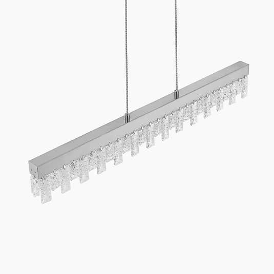 Suspension LED Lucande Bayano avec cristaux, lampe suspendue, luminaire 