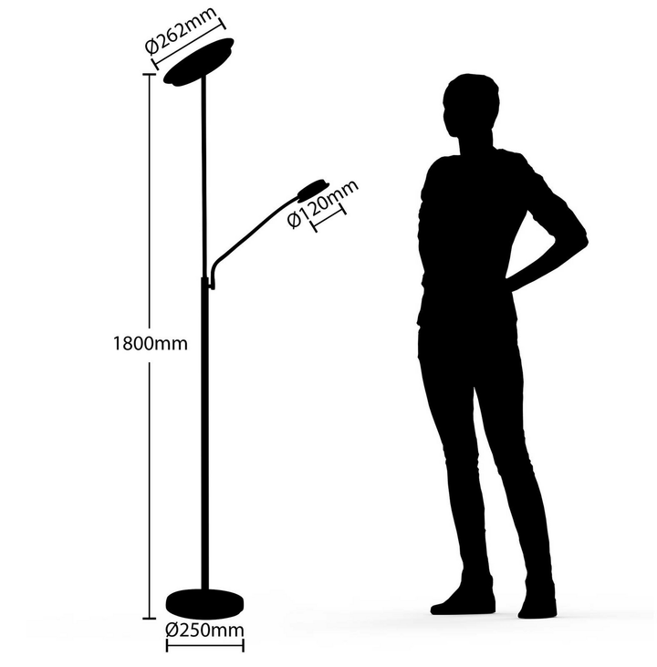 Lindby Sumani Led Stehleuchte Standleuchte Stehlampe Standlampe Led Rund Nickel B-Ware