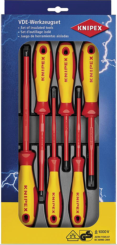 B-Ware Knipex Vde Schraubendreher Set 6teilig Schlitz, Kreuzschlitz Phillips