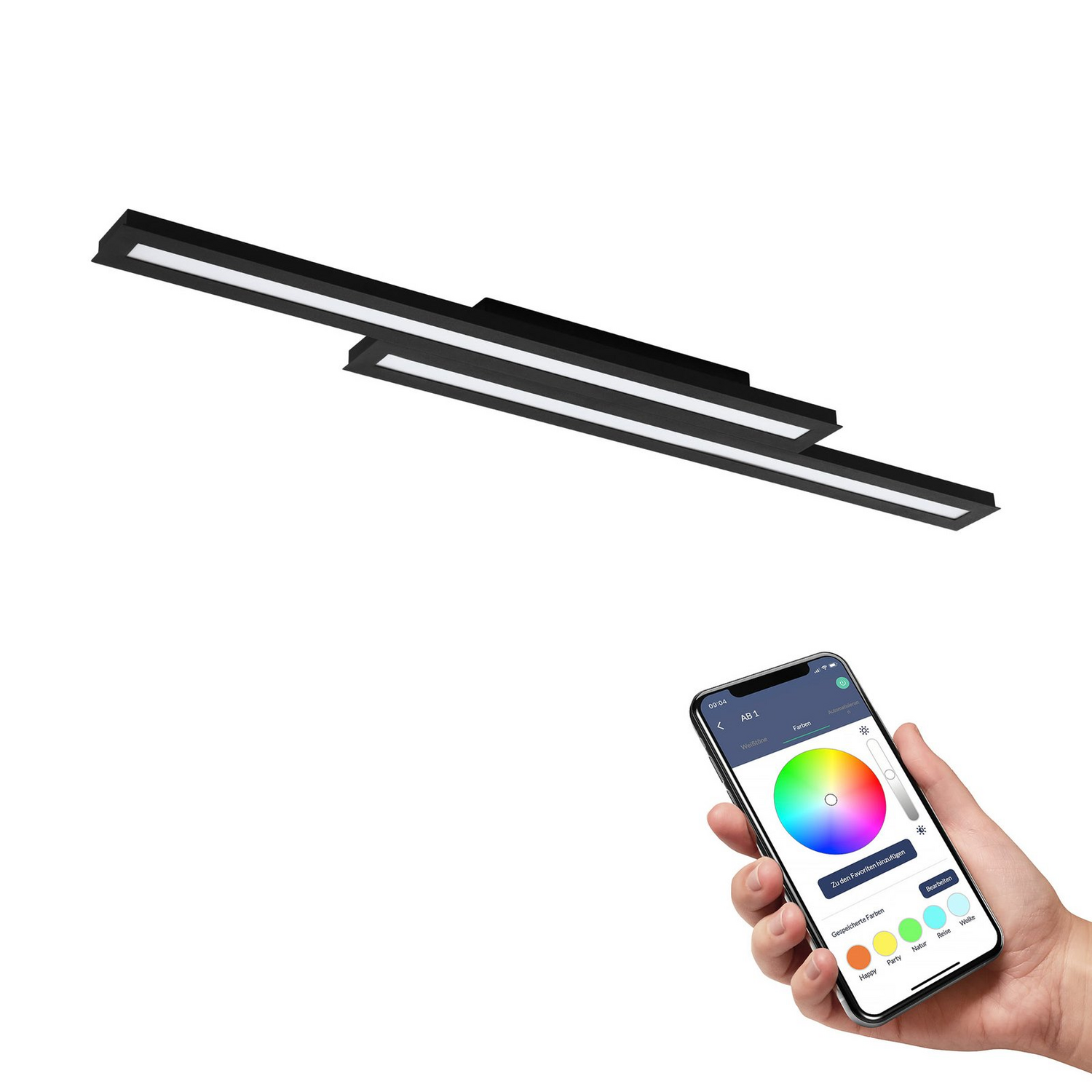 B-Ware Eglo Connect Saliteras Z Led Deckenlampe Deckenlampe Lampe Leuchte Led Schwarz   - 9008606221684