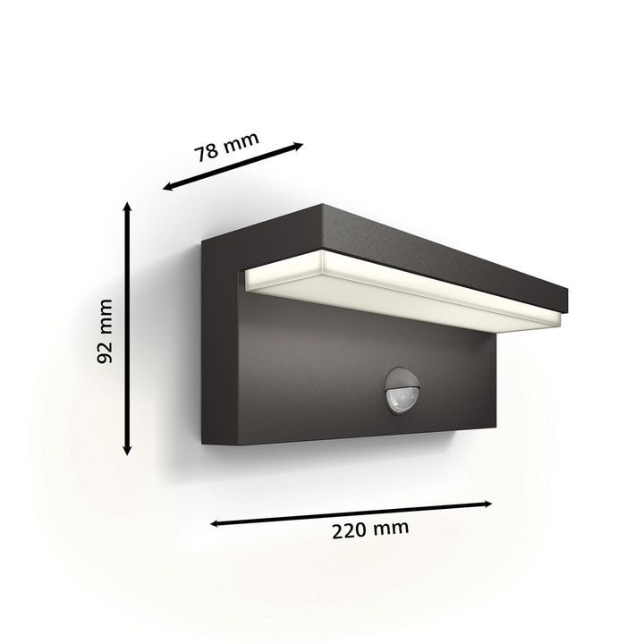 Philips LED-Außenwandleuchte Bustan UE Sensor 4.000 K Wandlampe Lampe Leuchte