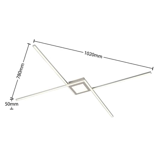 Lindby Ridia Deckenleuchte LED Deckenlampe Leuchte Lampe Wohnzimmerlampe nickel