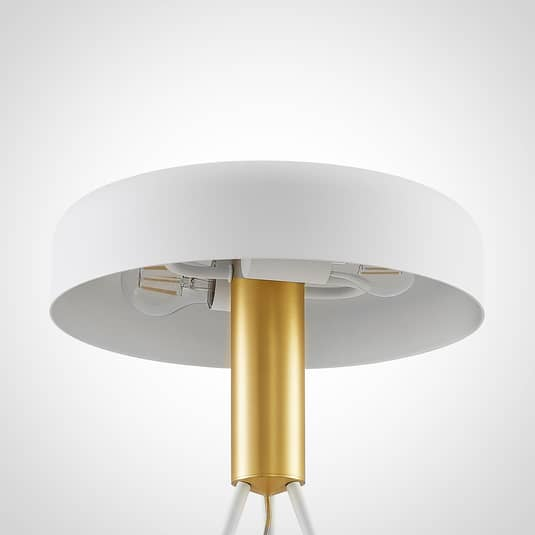 Lucande Filoreta Tischlampe Tischlampe Designer Lampe Leuchte Weiß Messing E27 B-Ware - 4251096583366
