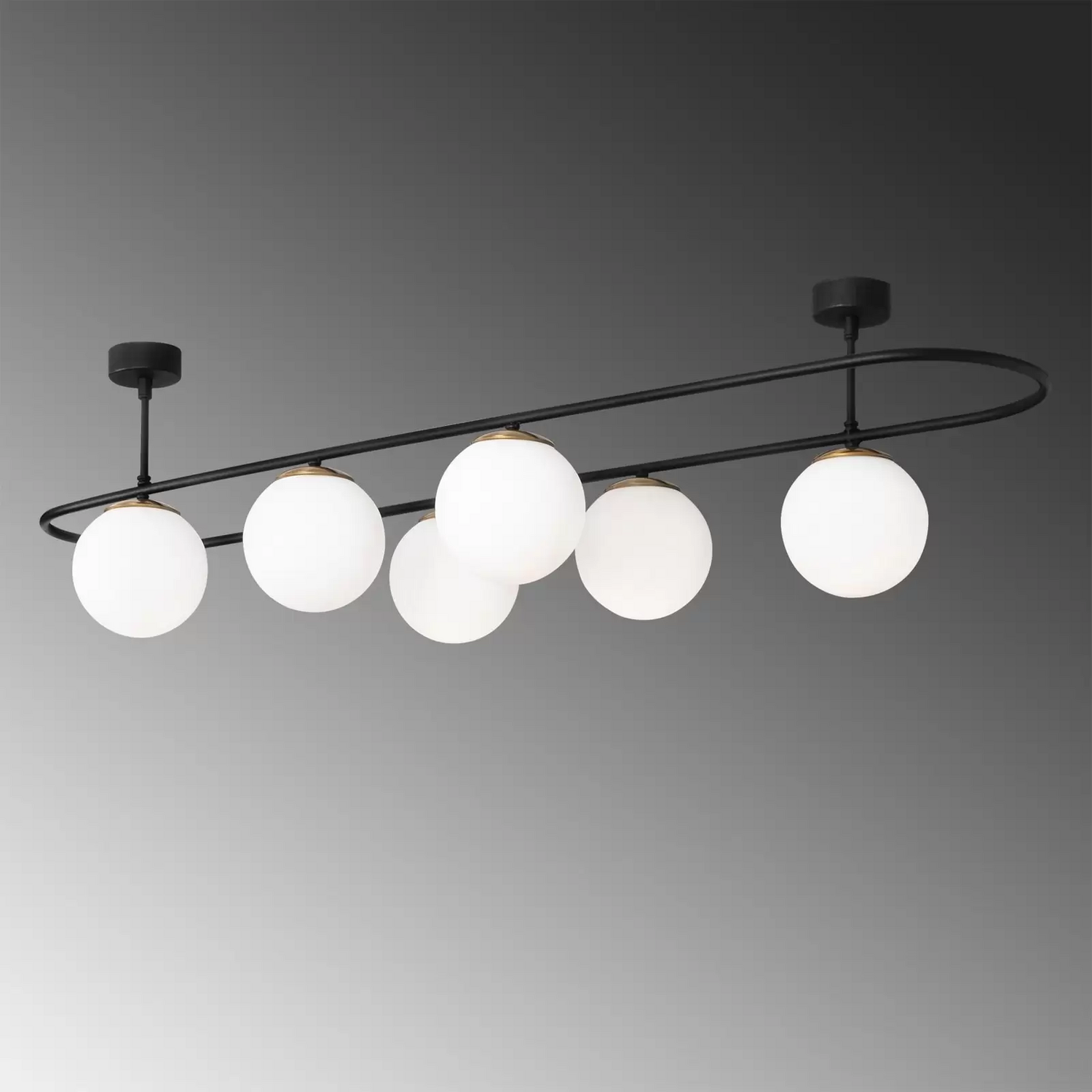 Marosa Deckenleuchte Abaküs 4911 Deckenlampe Lampe Schwarz Opalglas Sechsflammig B-Ware - 8681875471878