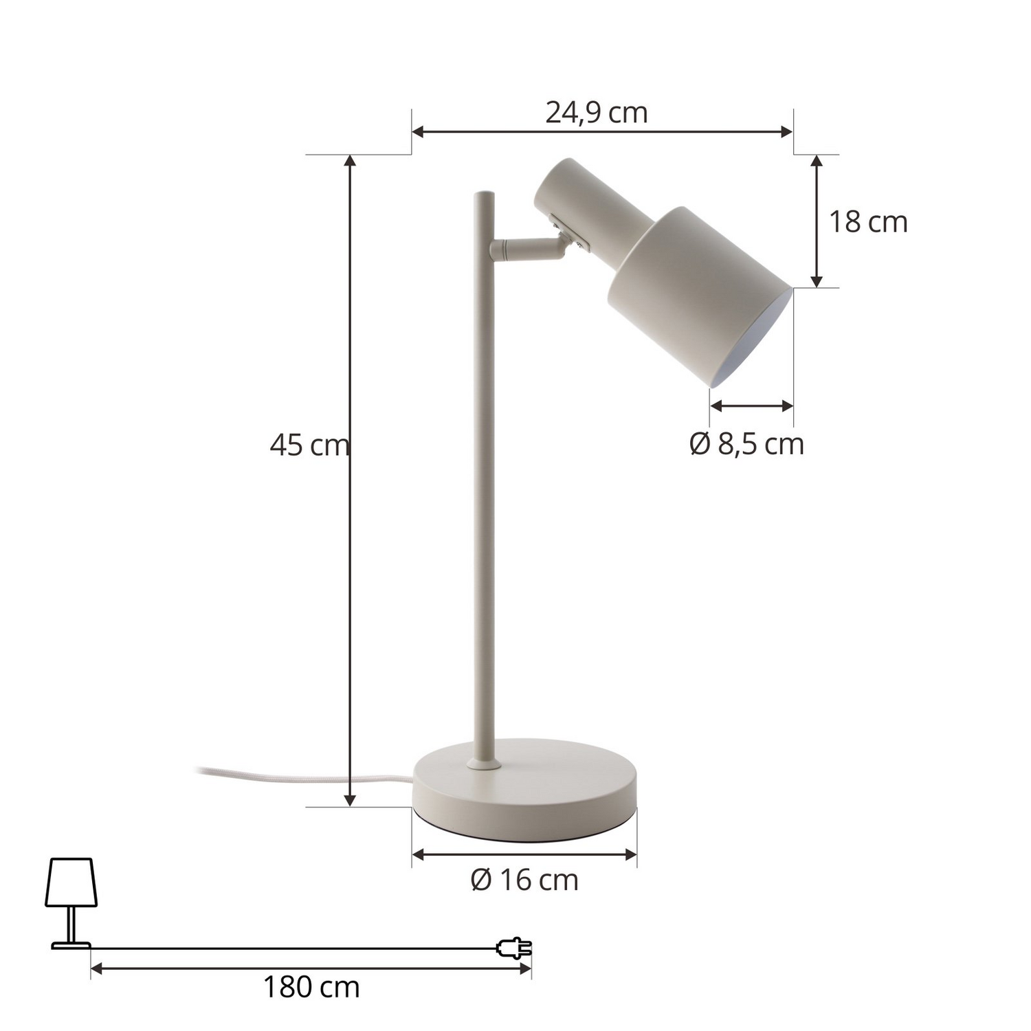 Lampe de table Lindby Ovelia de seconde qualité, fer beige, E27