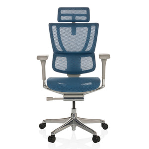 B-Ware hjh OFFICE Bürostuhl Chefsessel Drehstuhl ERGOHUMAN SLIM I G Netzstoff blau679