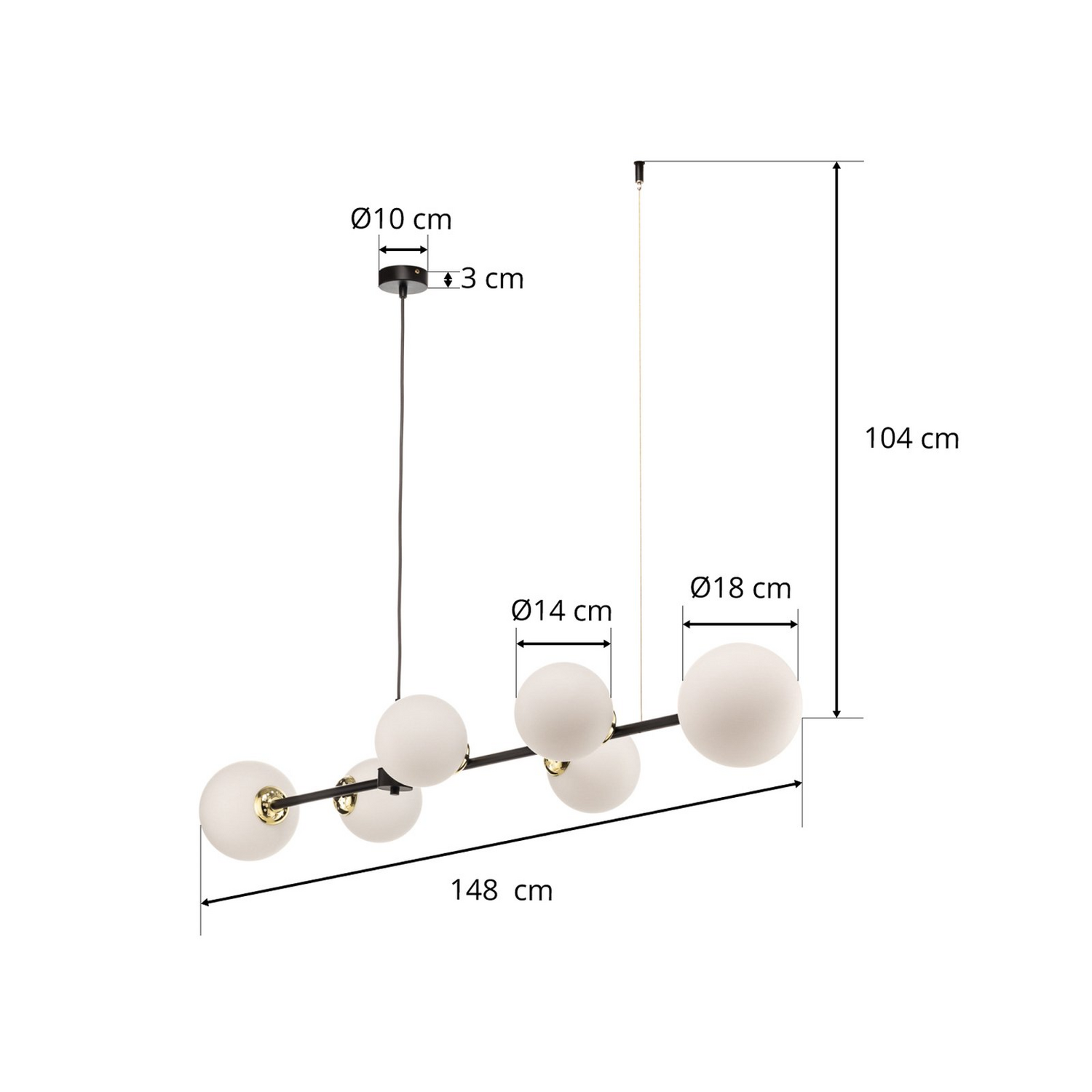 Pendelleuchte Pop Sechsflammig Deckenlampe Deckenleuchte Spot Lampe Leuchte 276 B-Ware - 5902693778462