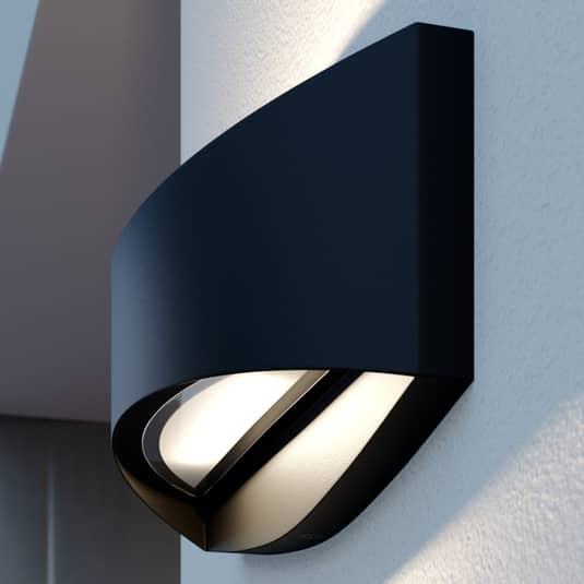 Lindby Evric LED-Außenwandleuchte Wandleuchte AußenWandleuchte Lampe Breite 25,4