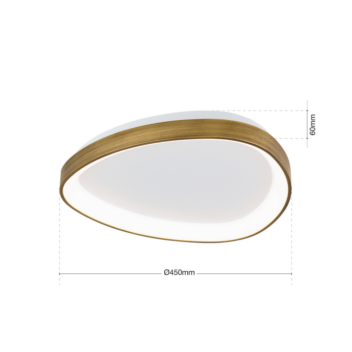 LED-Deckenlampe Charlie Ø 45 cm opalweiß altmessingfarben Deckenleuchte Spot