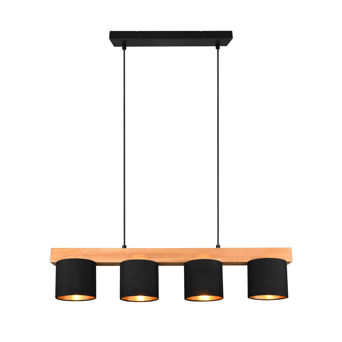 Reality Leuchten Pendelleuchte Cameron vierflammig schwarz Deckenlampe Lampe - 4017807502923