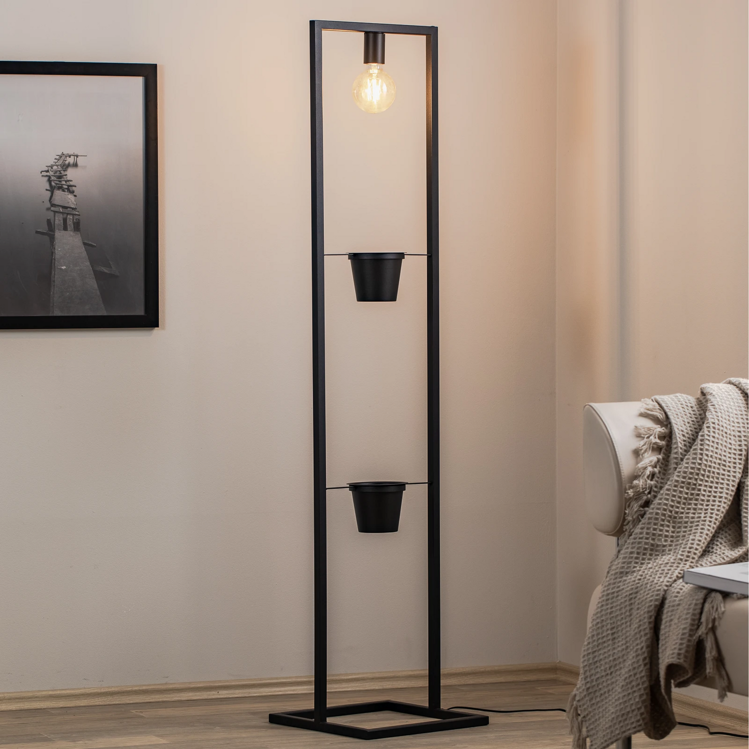 B-Ware Envostar Hyazinth Stehleuchte Stehlampe Standleuchte Leuchte Mit 2 Blumentöpfen