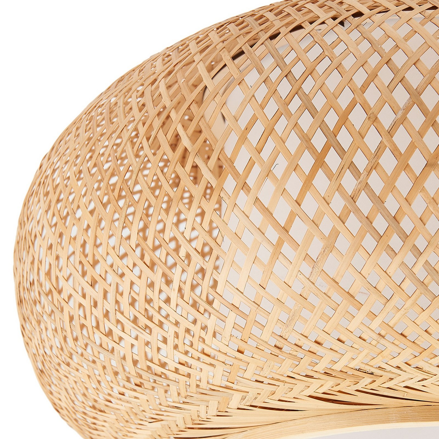 B-Ware Lindby Deckenleuchte Romaine Bambus Natur Weiß ø 50 Cm Lampe Leuchte Spot