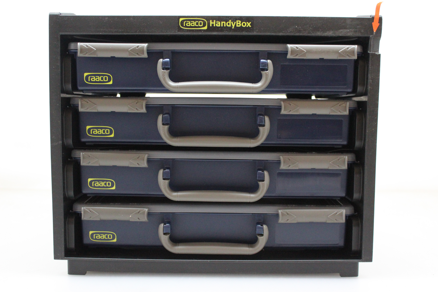 B-Ware Raaco Handy Box 26,5 X 37,6 X 31 Cm (Bestückt) 4 Sortimentskoffern Kunststoff