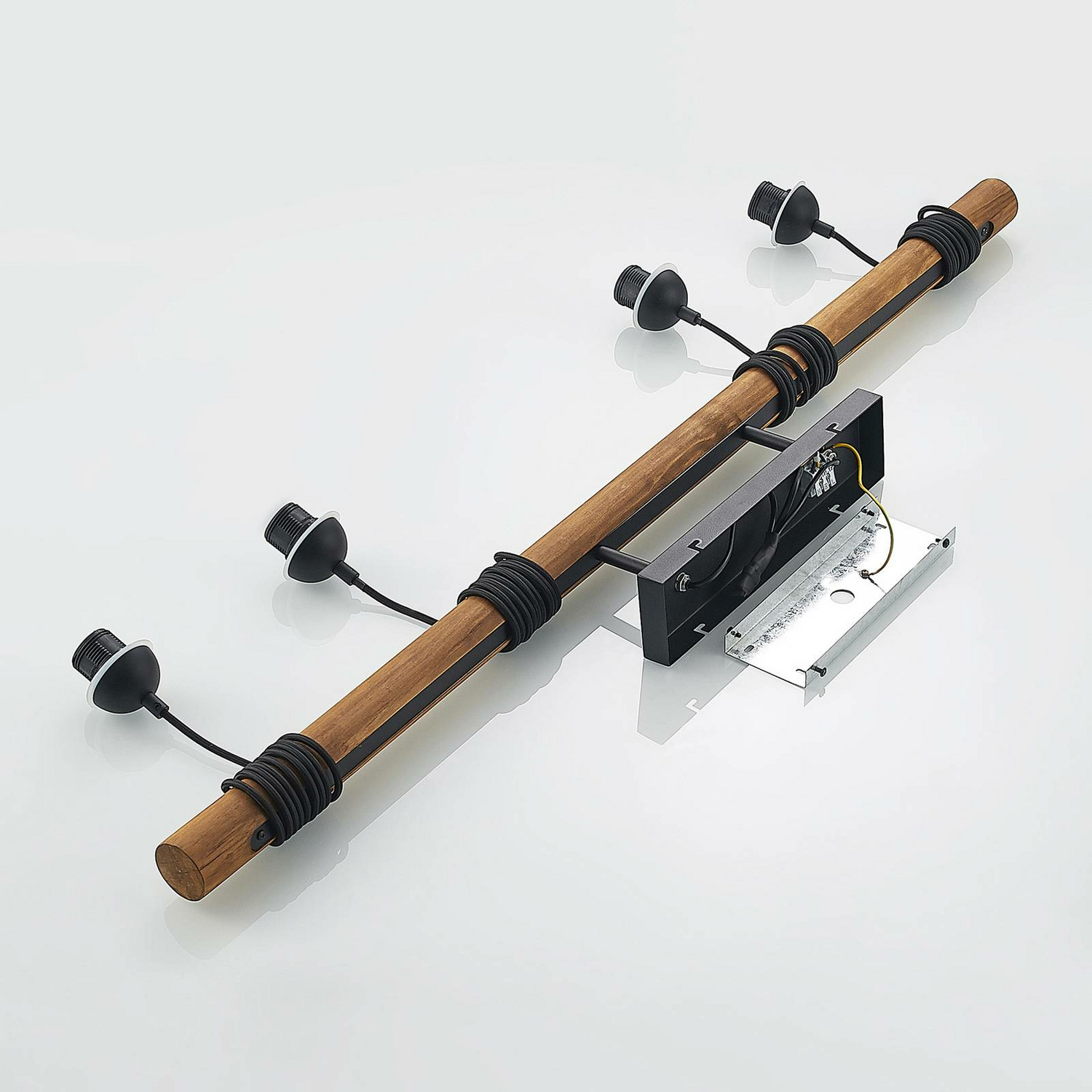 Lindby Bamila Hängeleuchte Hängeleuchte Lampe Leuchte Metall Holz 4 Flammig E27 B-Ware - 4251911719680