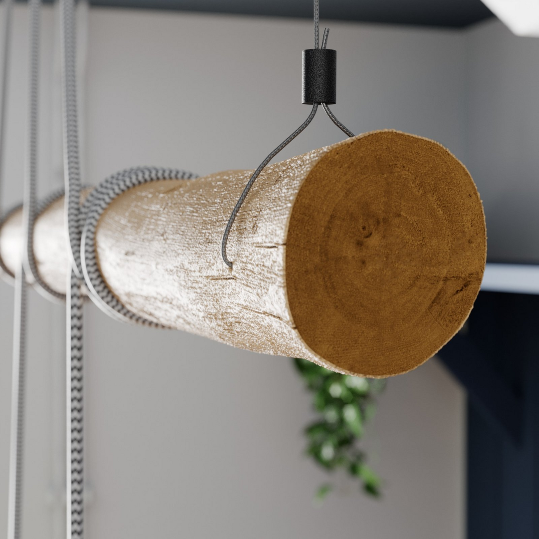 Lucande Asta Pendelleuchte Hängeleuchte Deckenlampe Lampe Leuchte Holz Grau 728 B-Ware - 4251096566321