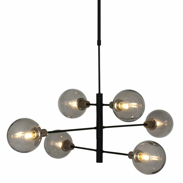 Steinhauer Pendelleuchte Constellation Hängeleuchte Lampe Leuchte 6 fl. Schwarz