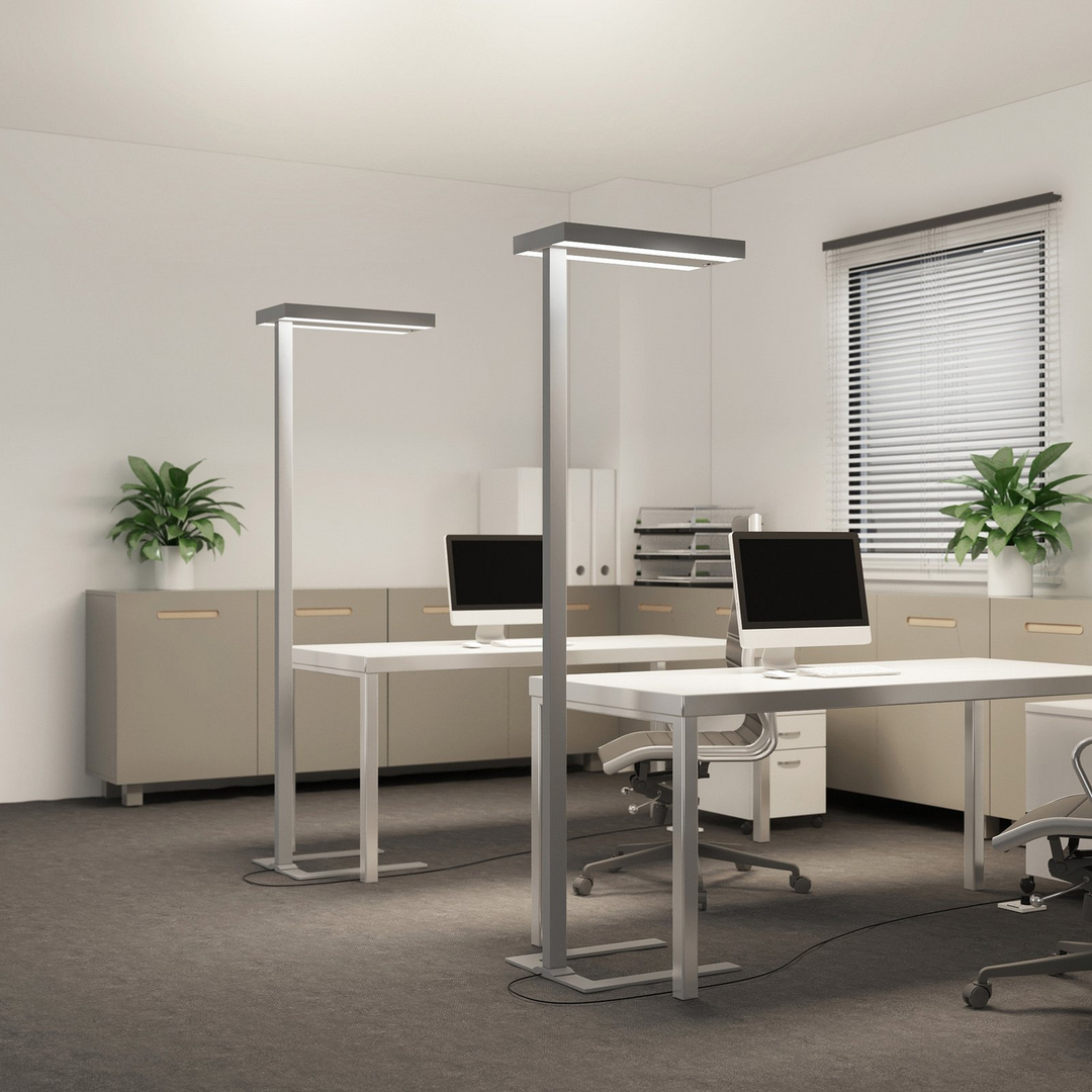 Arcchio Bertram Led Büro Stehlampe Sensor Cct Silber Stehleuchte Mit Touchdimmer B-Ware