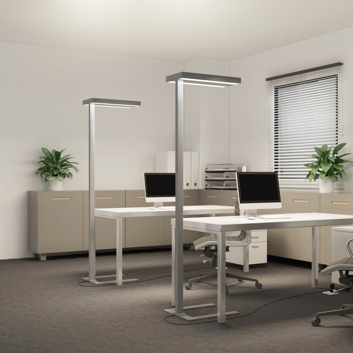 Arcchio Bertram Led Büro Stehlampe Sensor Cct Silber Stehleuchte Mit Touchdimmer B-Ware