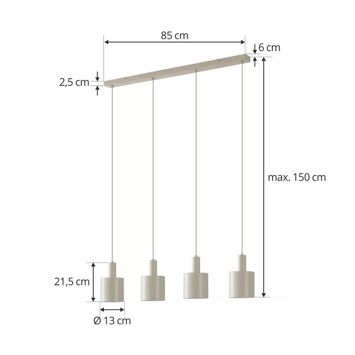 Lindby Hängeleuchte Ovelia beige 4-flg. Deckenleuchte Hängelampe Deckenlampe491