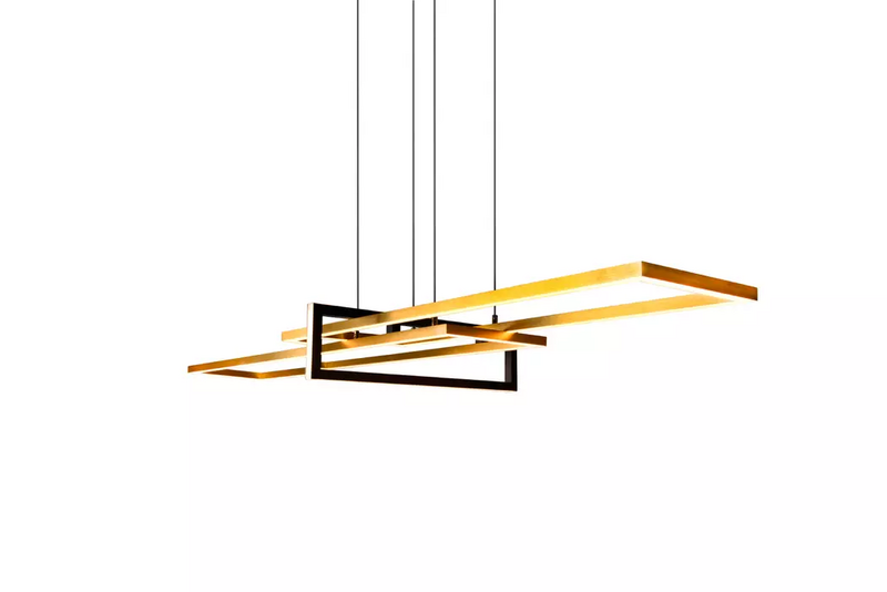 Suspension LED Trio Lighting Salinas, plafonnier LED, suspension LED dorée