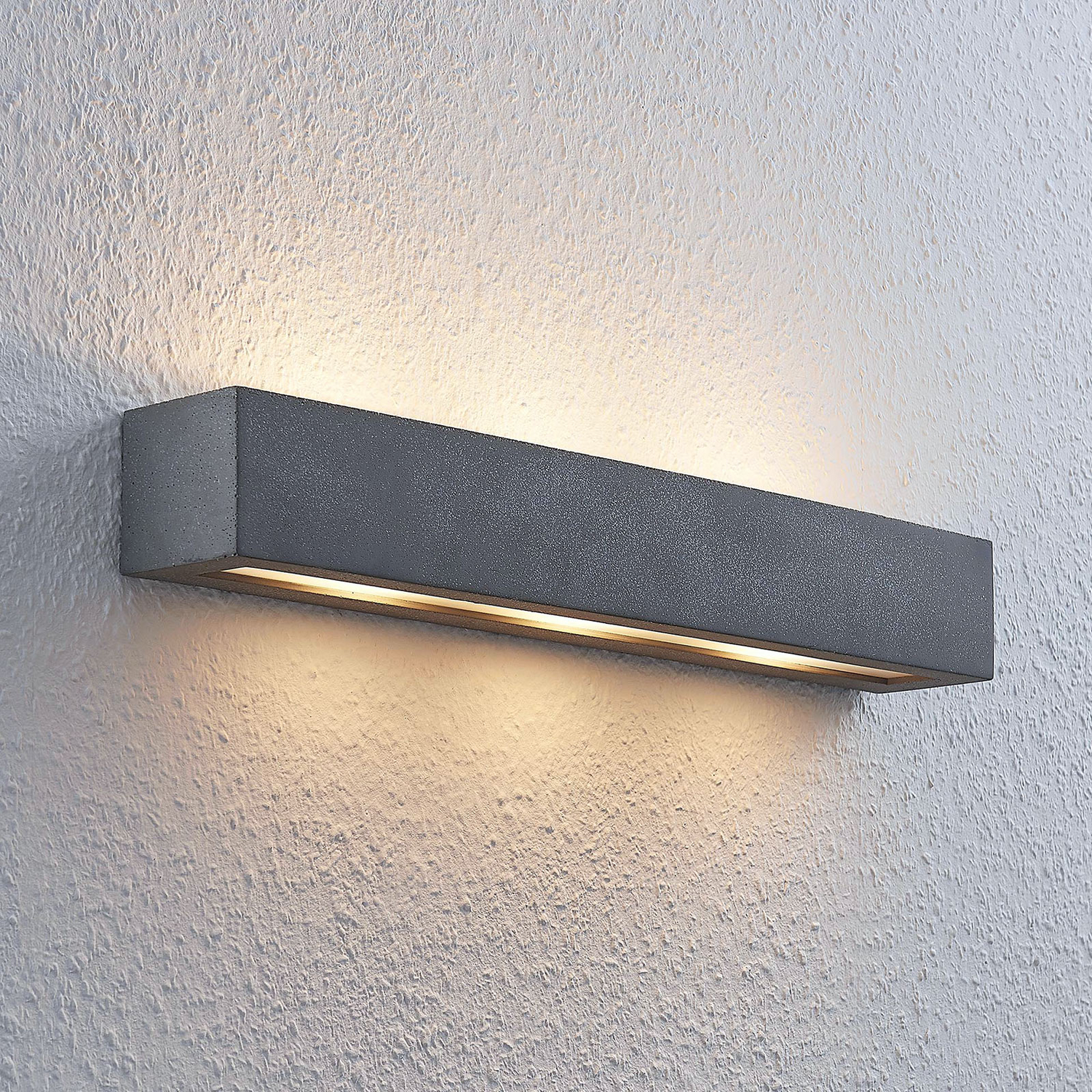 B-Ware Lindby Nellie Led Beton Wandleuchte Wandleuchte Außenwandleuchte Grau L 50,8 Cm