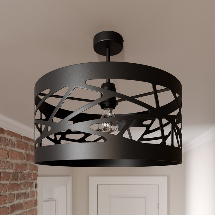 Euluna Deckenlampe Modul Deko Deckenlampe E27 Frez Musterschirm ø 39cm Schwarz B-Ware